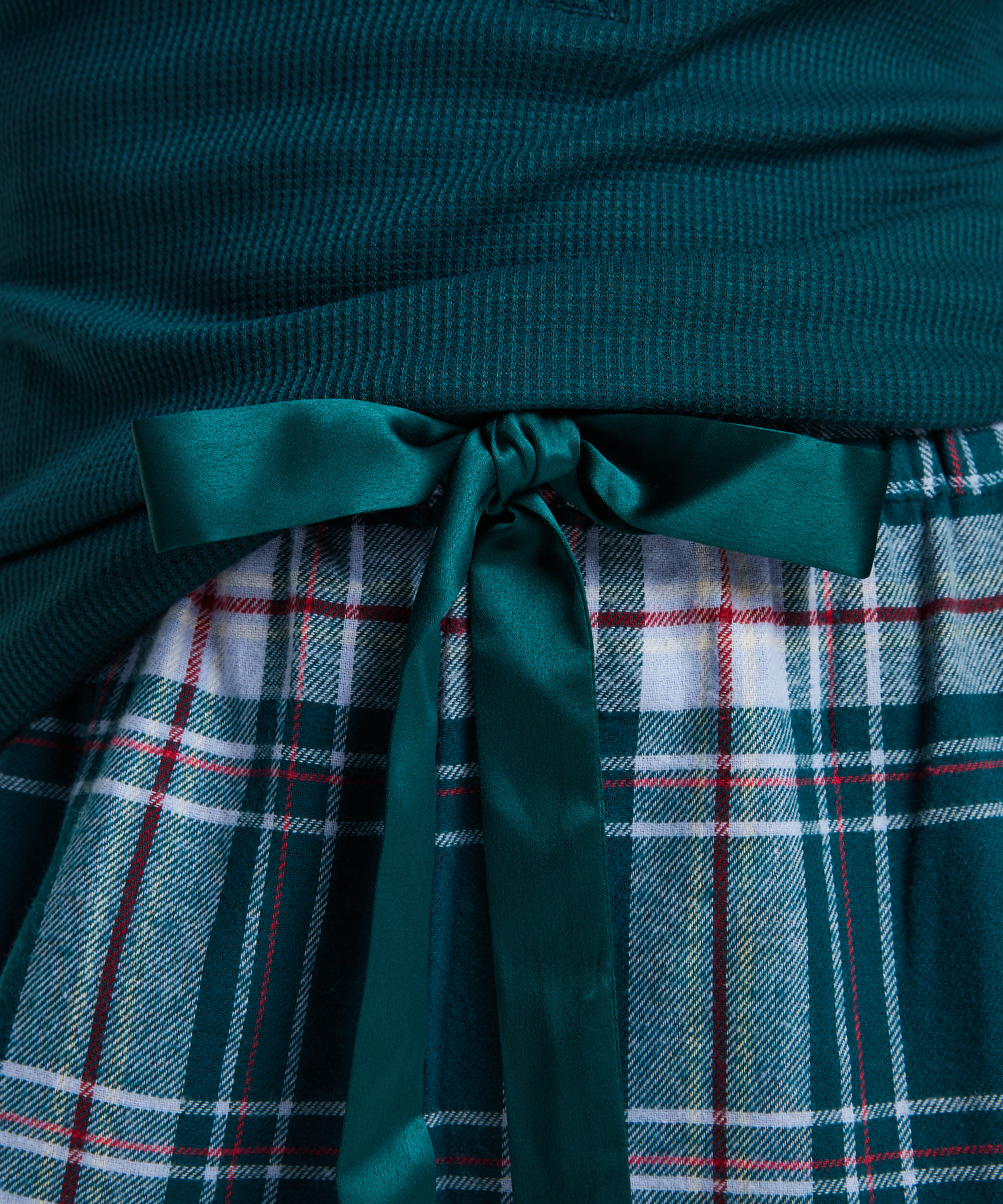 Rutiga pyjamasbyxor twill, bl&aring;, main