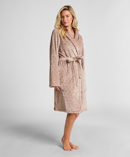 Morgonrock Fleece, Beige