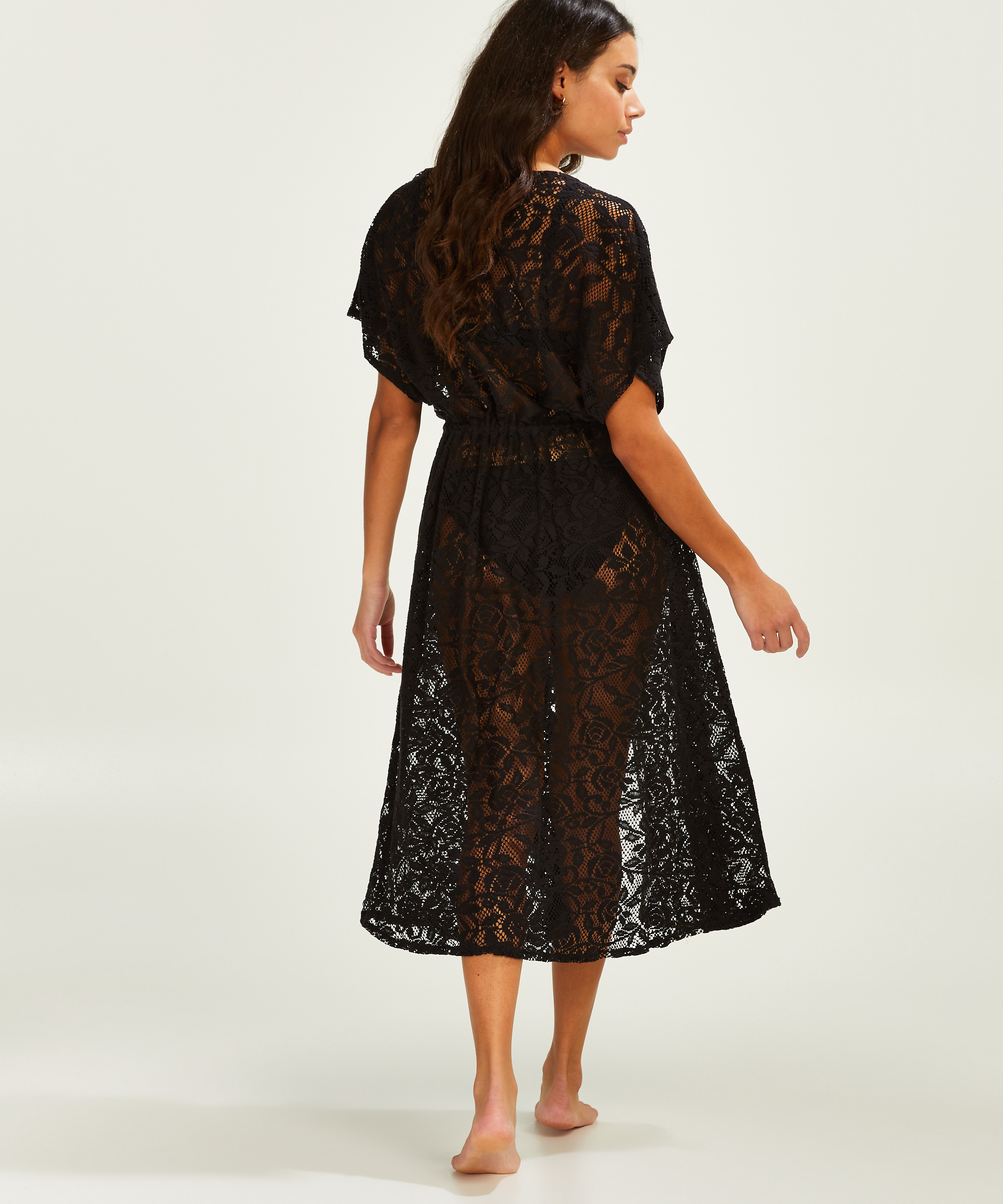 Lace Long Tunic, Svart, main