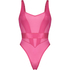 Högt skuren body Glossy, Rosa