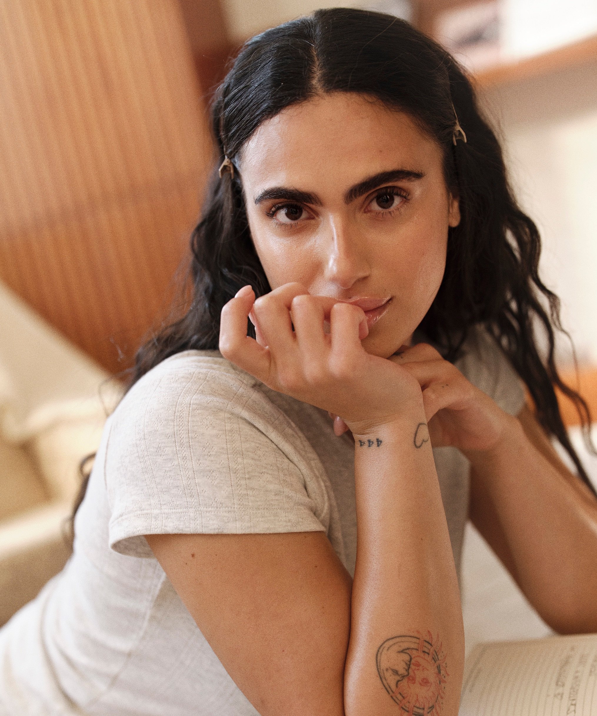 Pointelle-topp, Gr&aring;, main