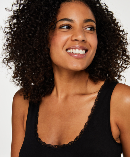 Uppstramande cami-topp - Level 2, Svart