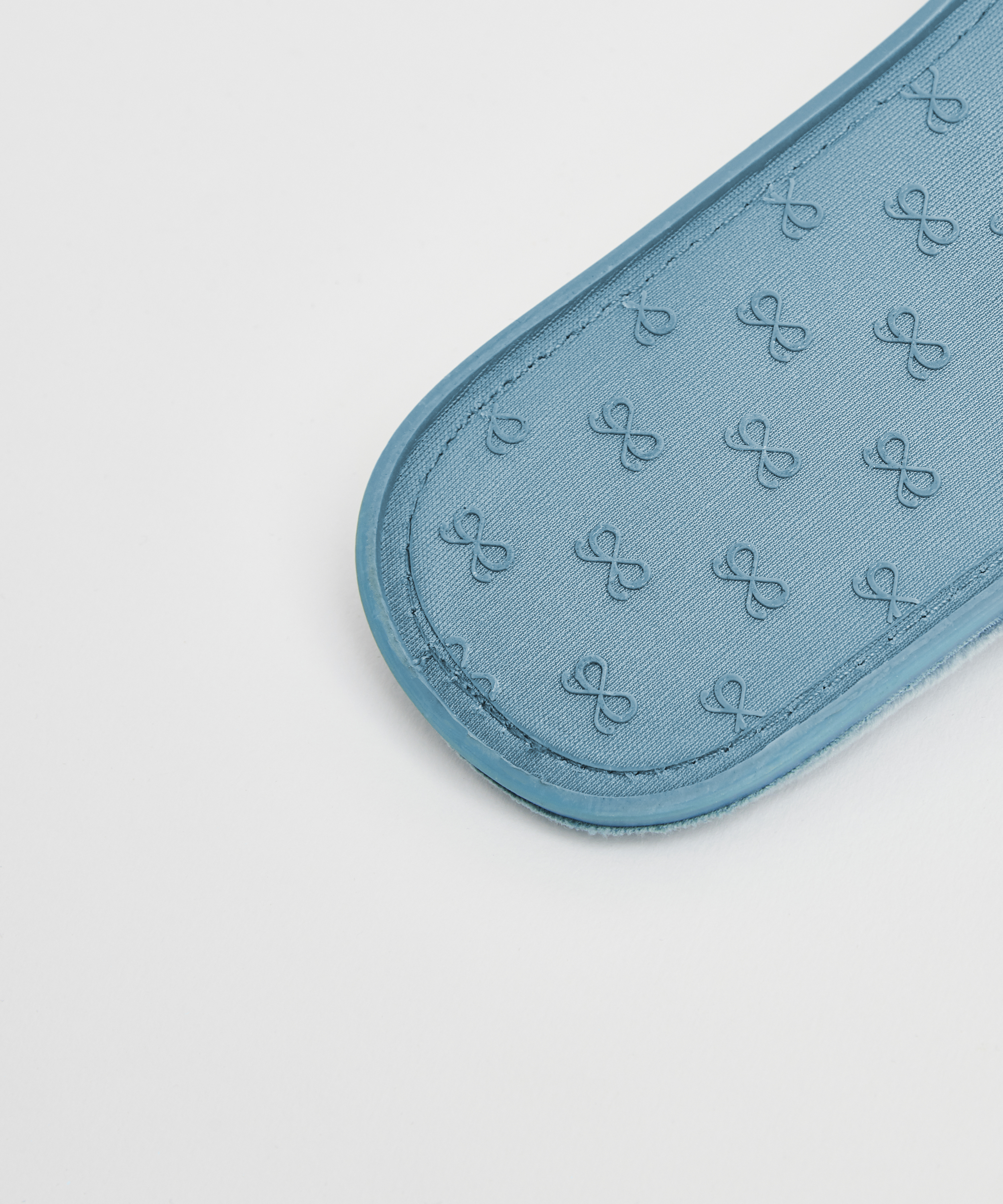 Knyttofflor av velour, Bl&aring;, main