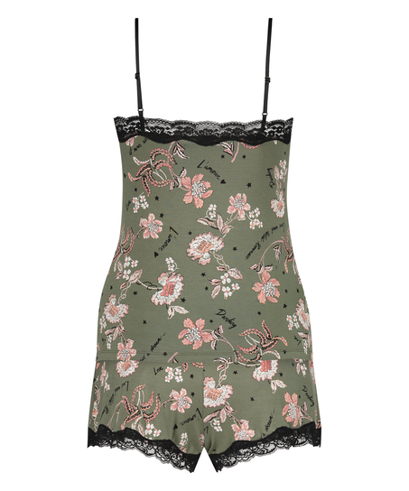 Words blommiga pyjamasset, grön