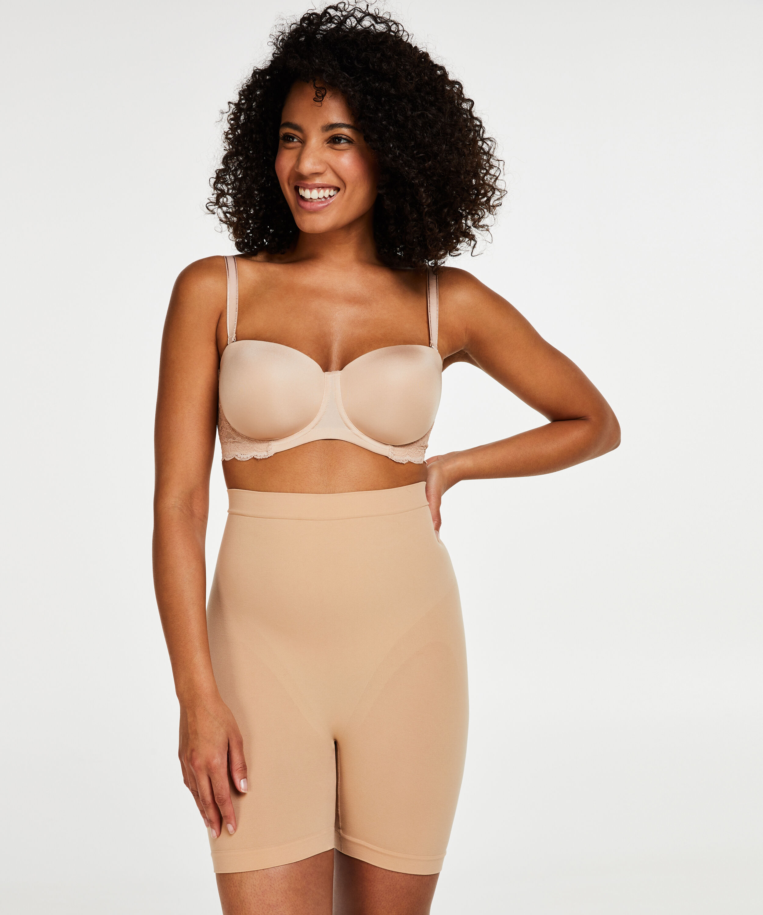 Uppstramande låruppstramare med hög midja - Level 2, Beige