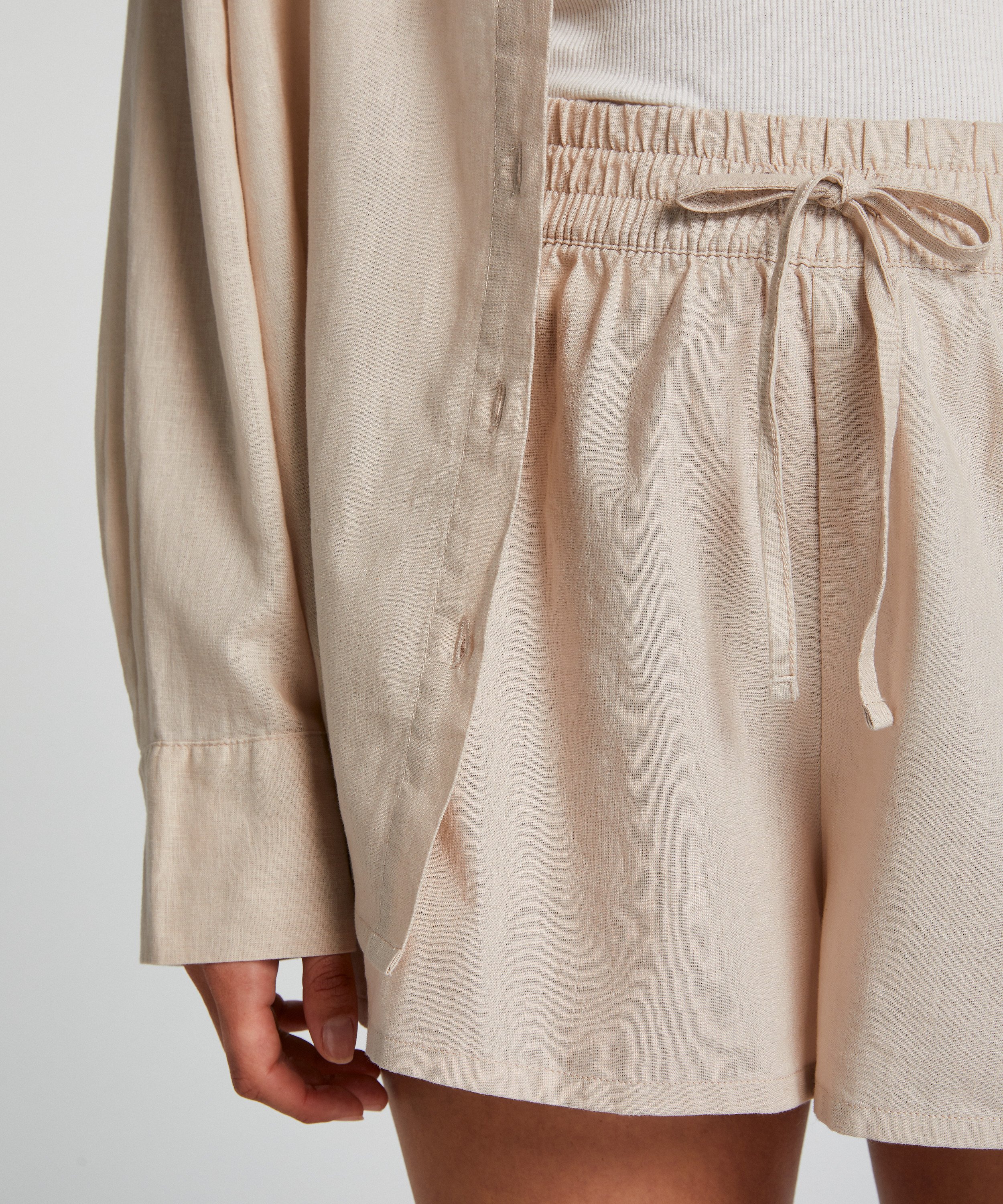 Pyjamas shorts Linne, Beige, main