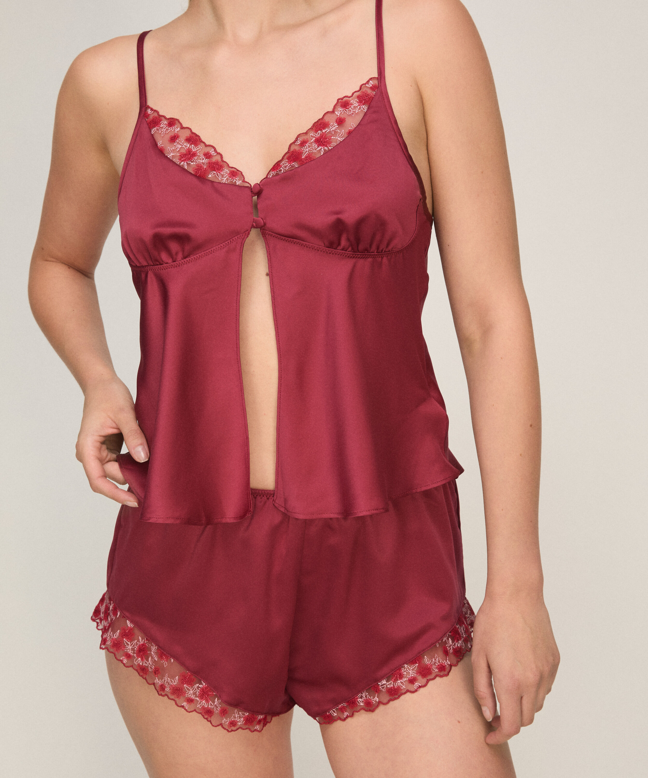 Pyjamas-shorts Chloe, Röd