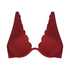 Scallop icke-formpressad bikiniöverdel med bygel, röd