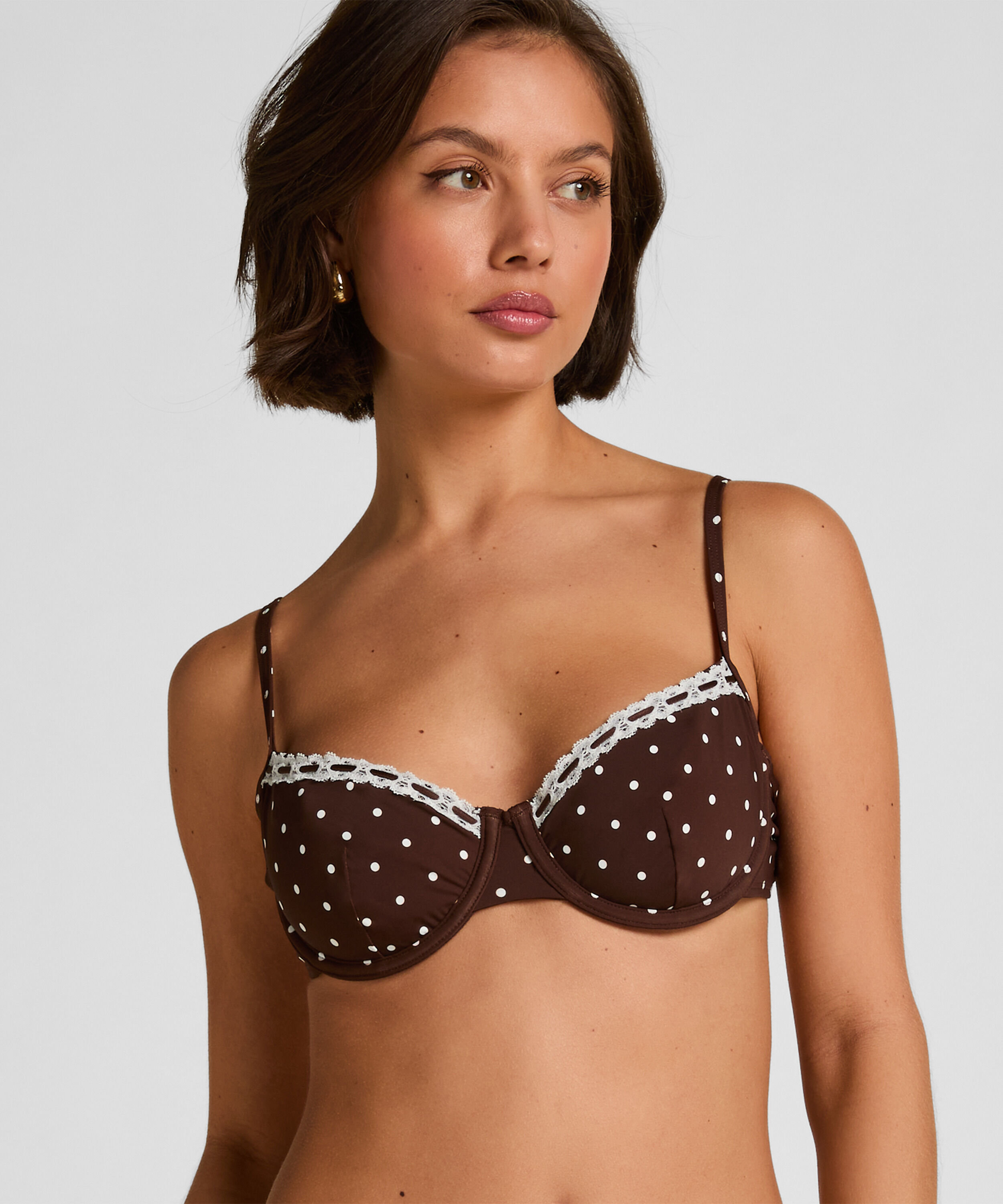 Icke-Vadderad Bygel Bikini-Top Algarve, Brun