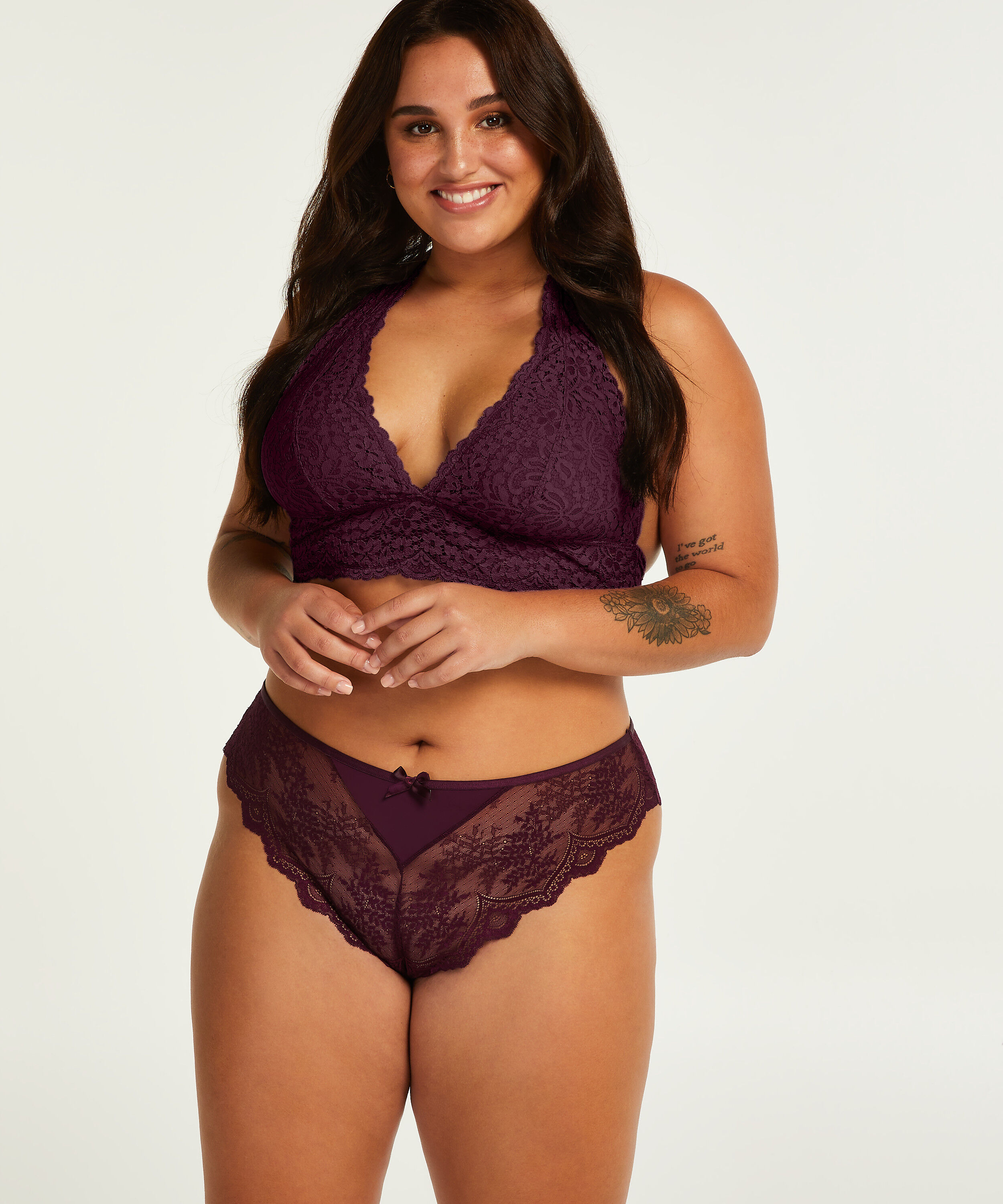 Heira högt skuren braziliantrosa Curvy, Lila
