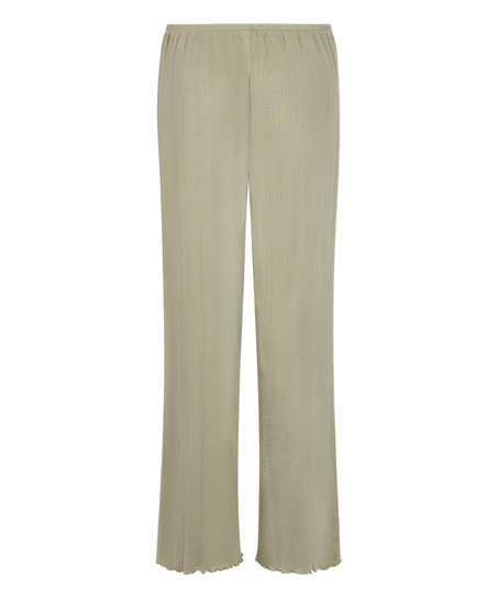 Pyjama Pant Loose Pointelle, Grön