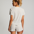 Kortärmad pyjamastopp Loose Fit, Beige