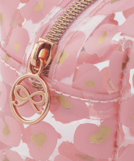 Sminkväska Leopard, Rosa