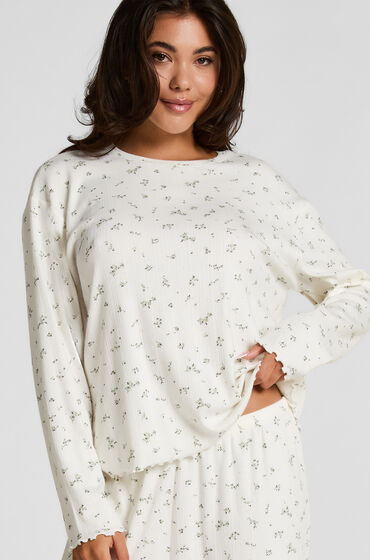 Hunkemöller Pyjama Top Loose Pointelle Vit