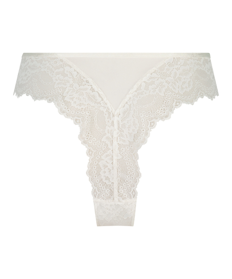 Högt skuren brazilian-trosa Dora, Vit