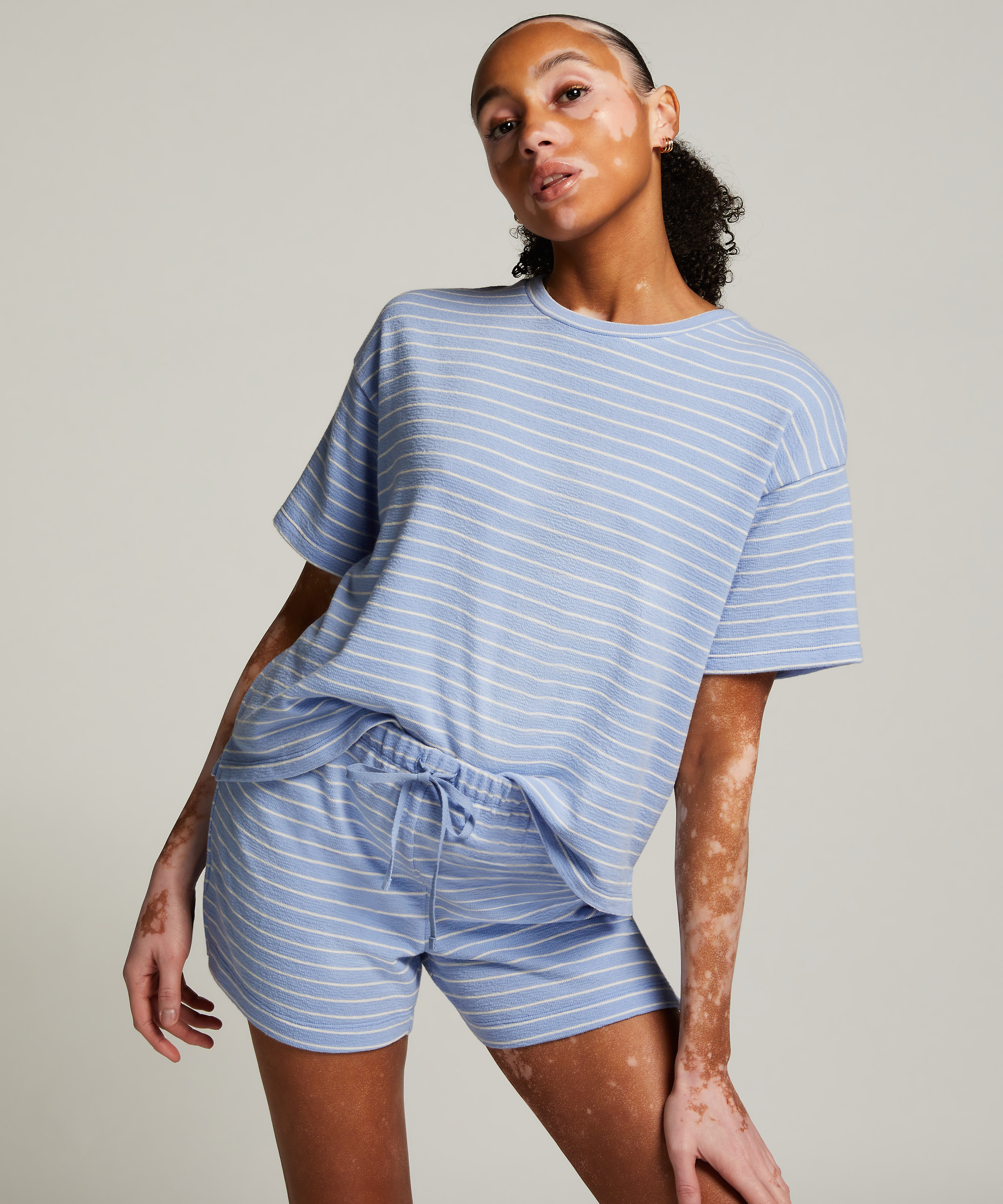 Bomullsshorts, Blå, main