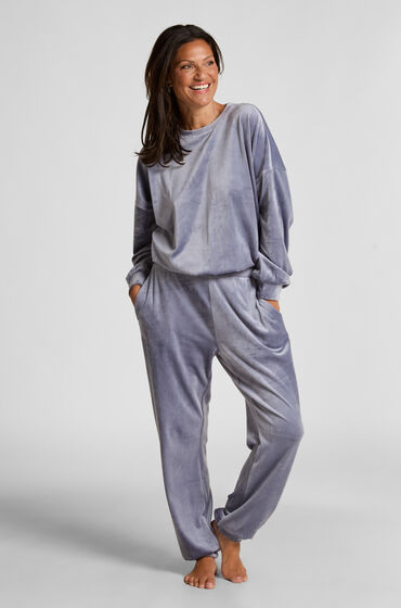 Hunkemöller Joggingbyxor Velour Blå