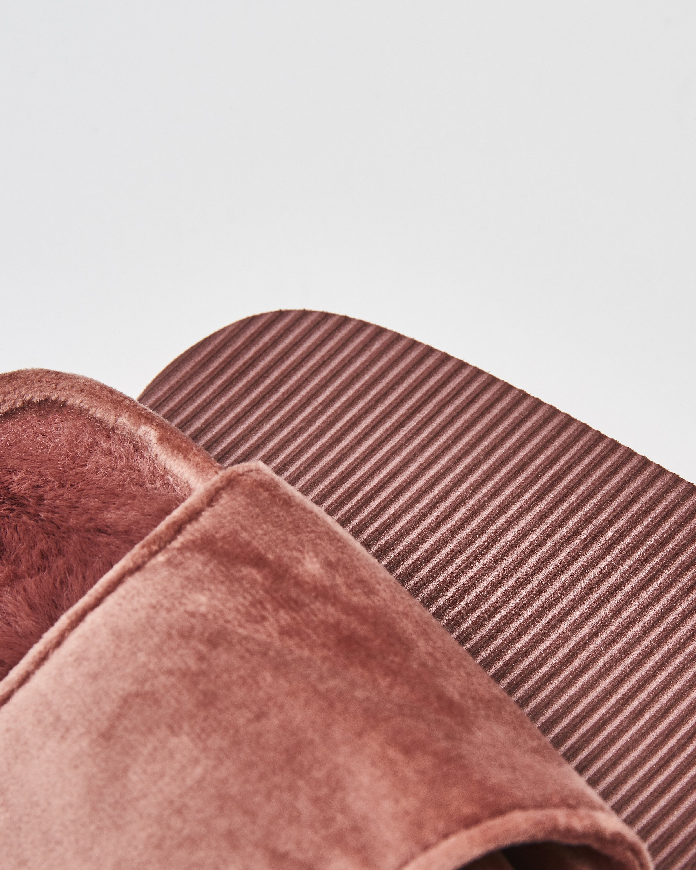 Fake fur velour slippers, Rosa, main