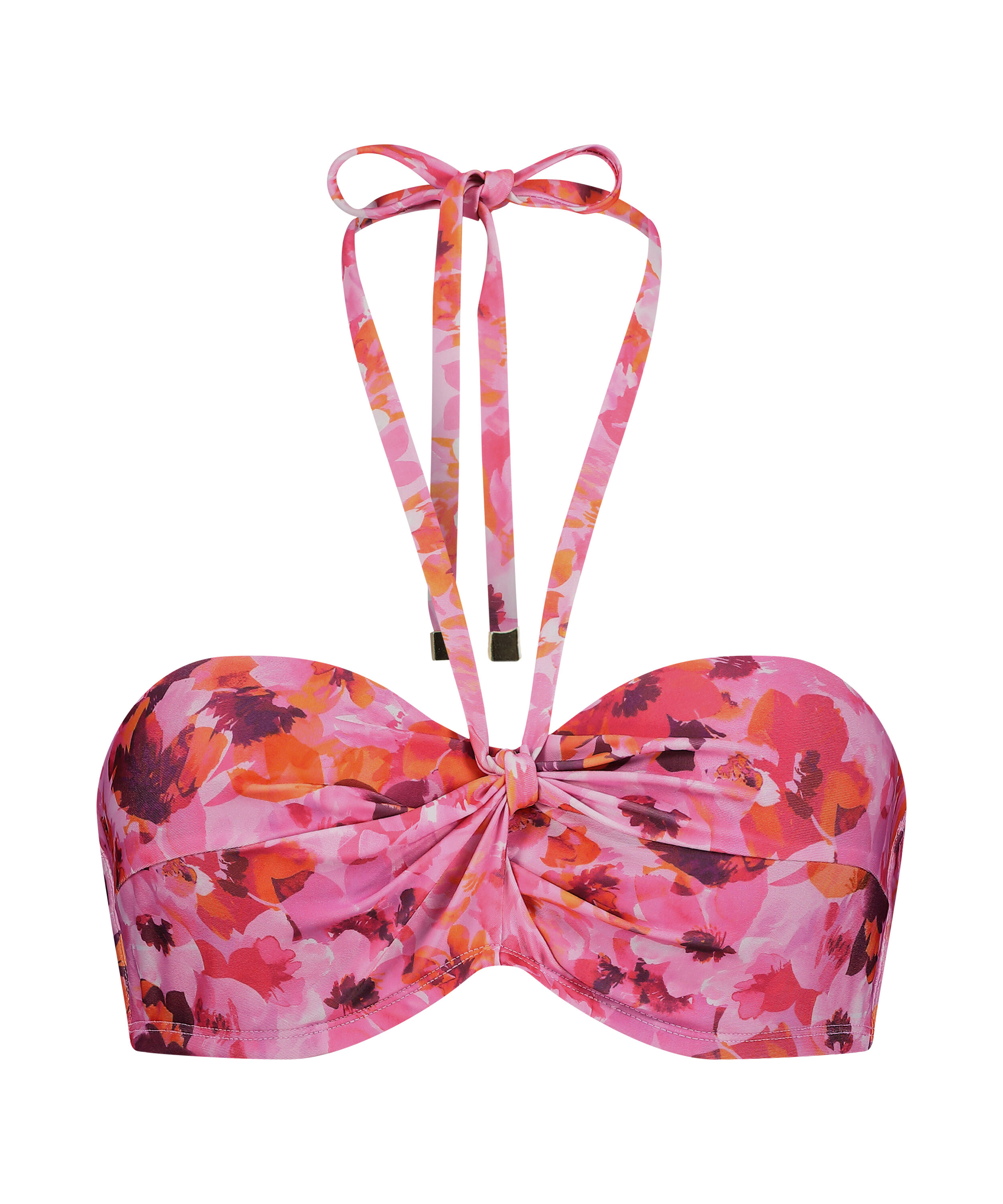 Pushupbikini&ouml;verdel Floral Storlek A - E, Rosa
