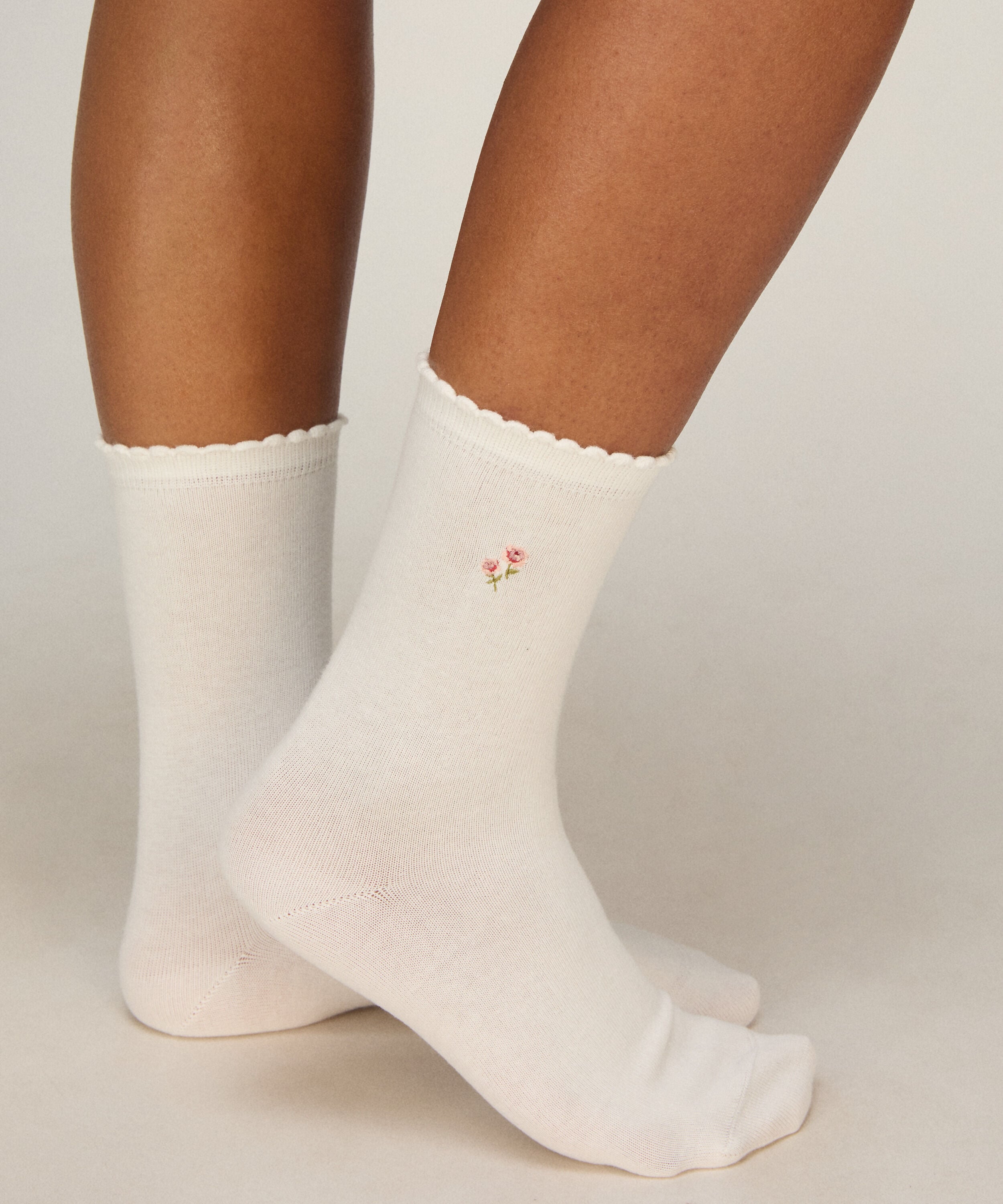 3-pack Bomullsstrumpor med Blommor