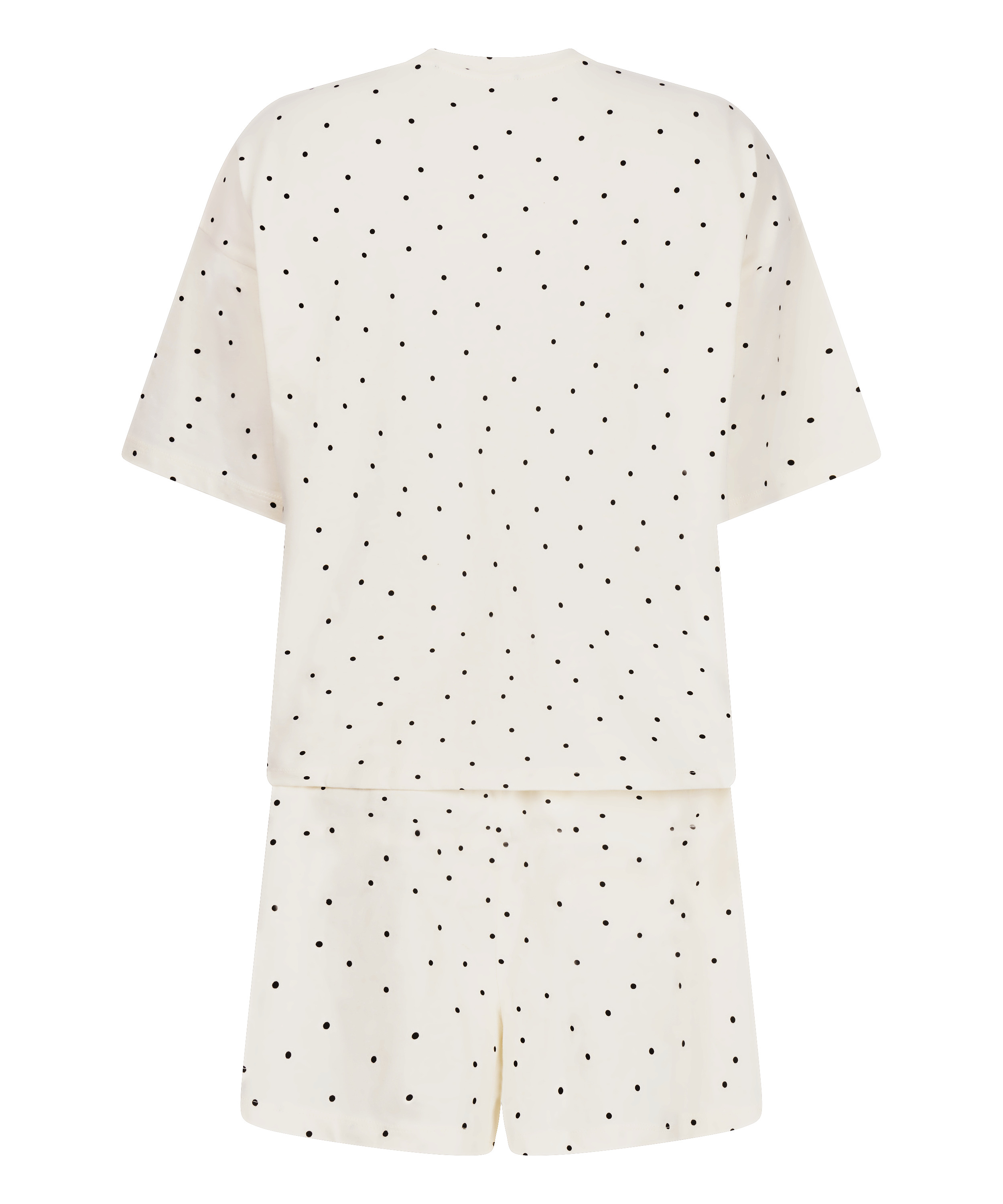 Pyjama Set Cotton Jersey Short, Vit, main