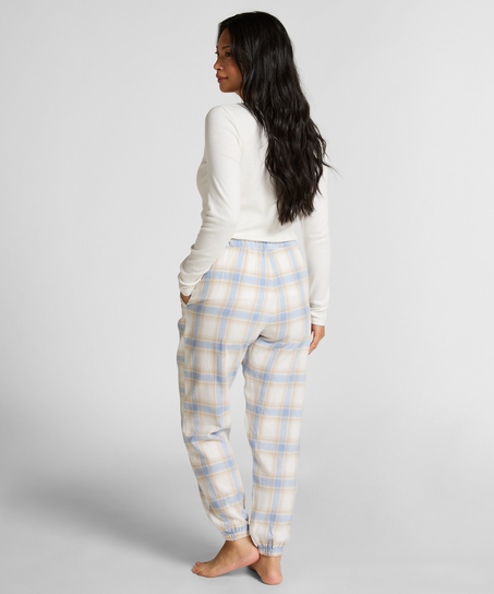 Petite Rutiga pyjamasbyxor twill, Blå