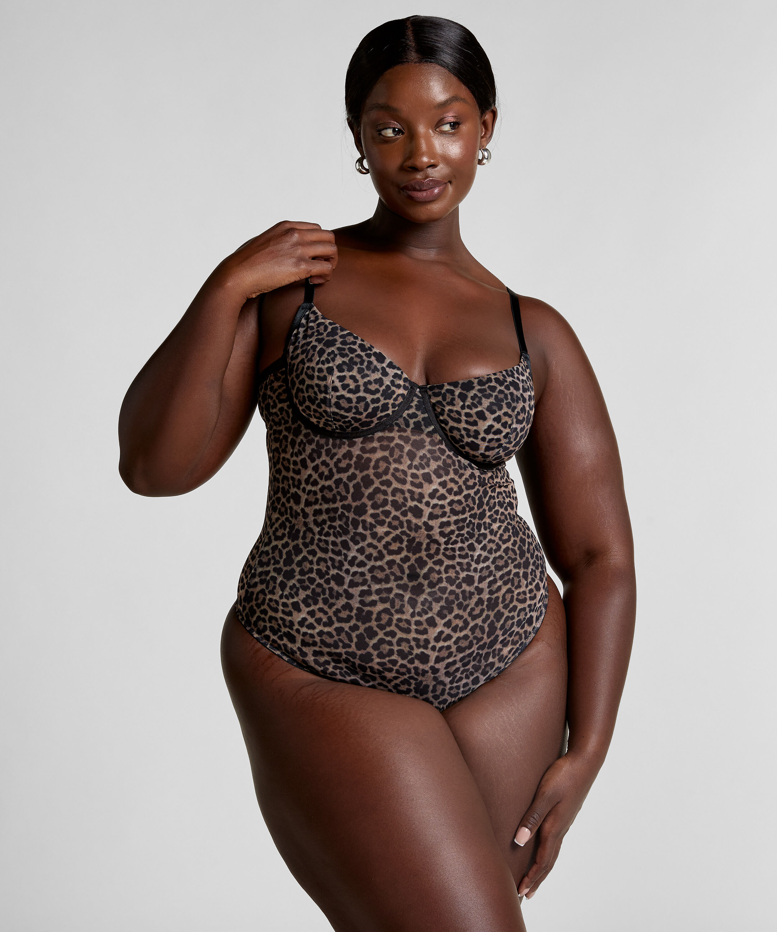 Tara Leopard Body, Svart