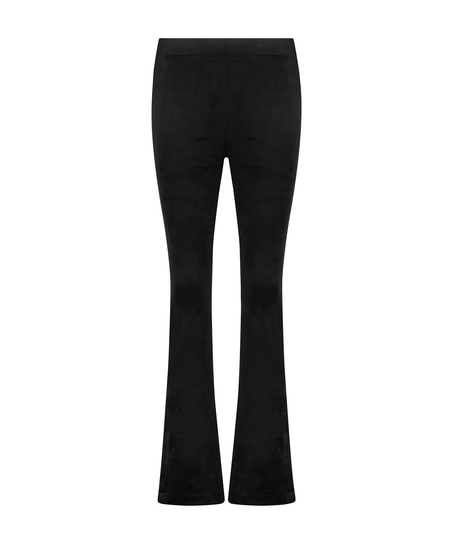 Leggings Flared Velour, Svart