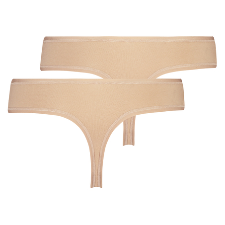 2-pack stringtrosor Kim Cotton, Beige