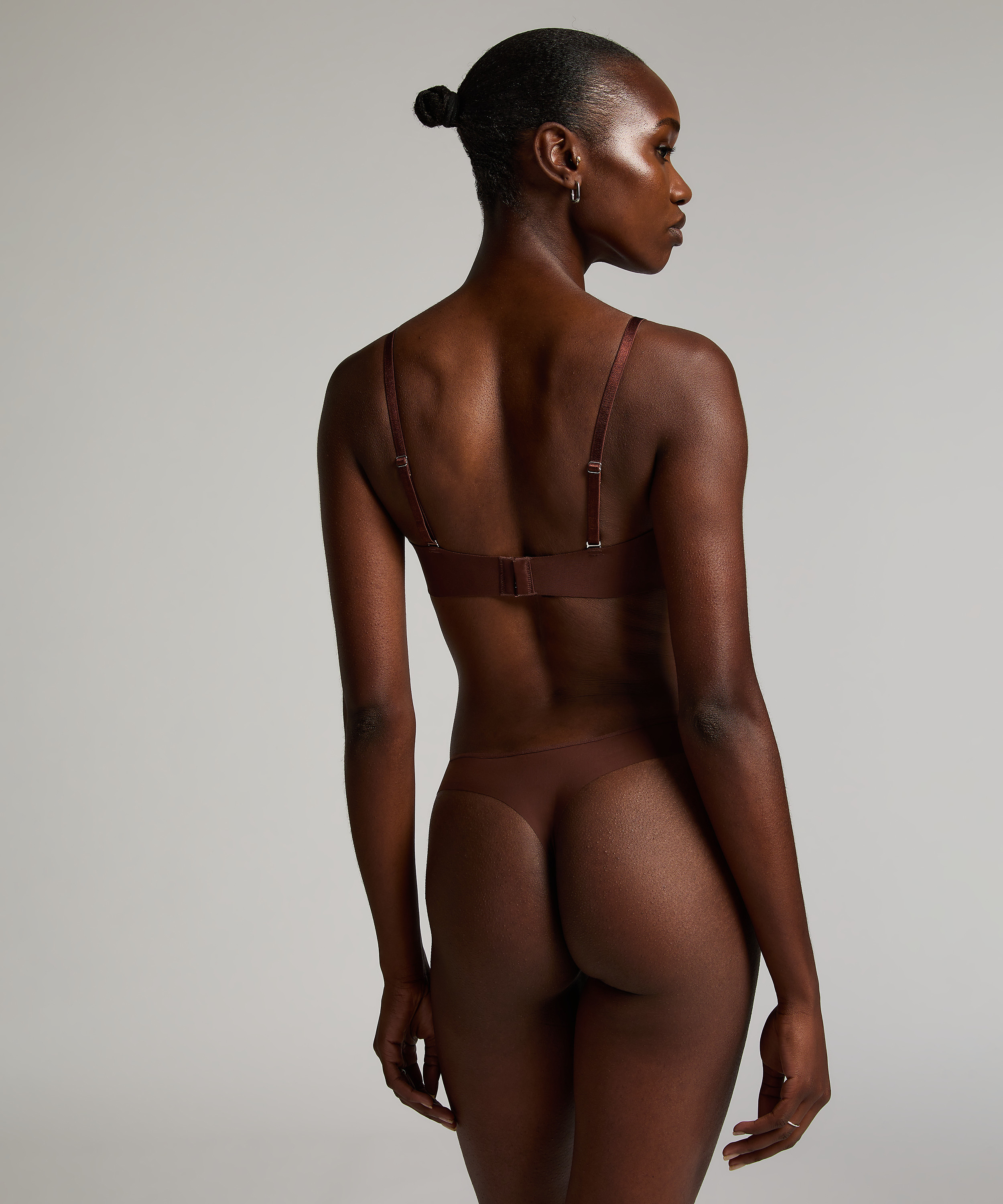 Formpressad axelbandslös bygel-bh Jane, Brun, main