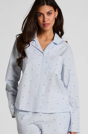 Hunkemöller Byxa bomull randig hjärtan Blå