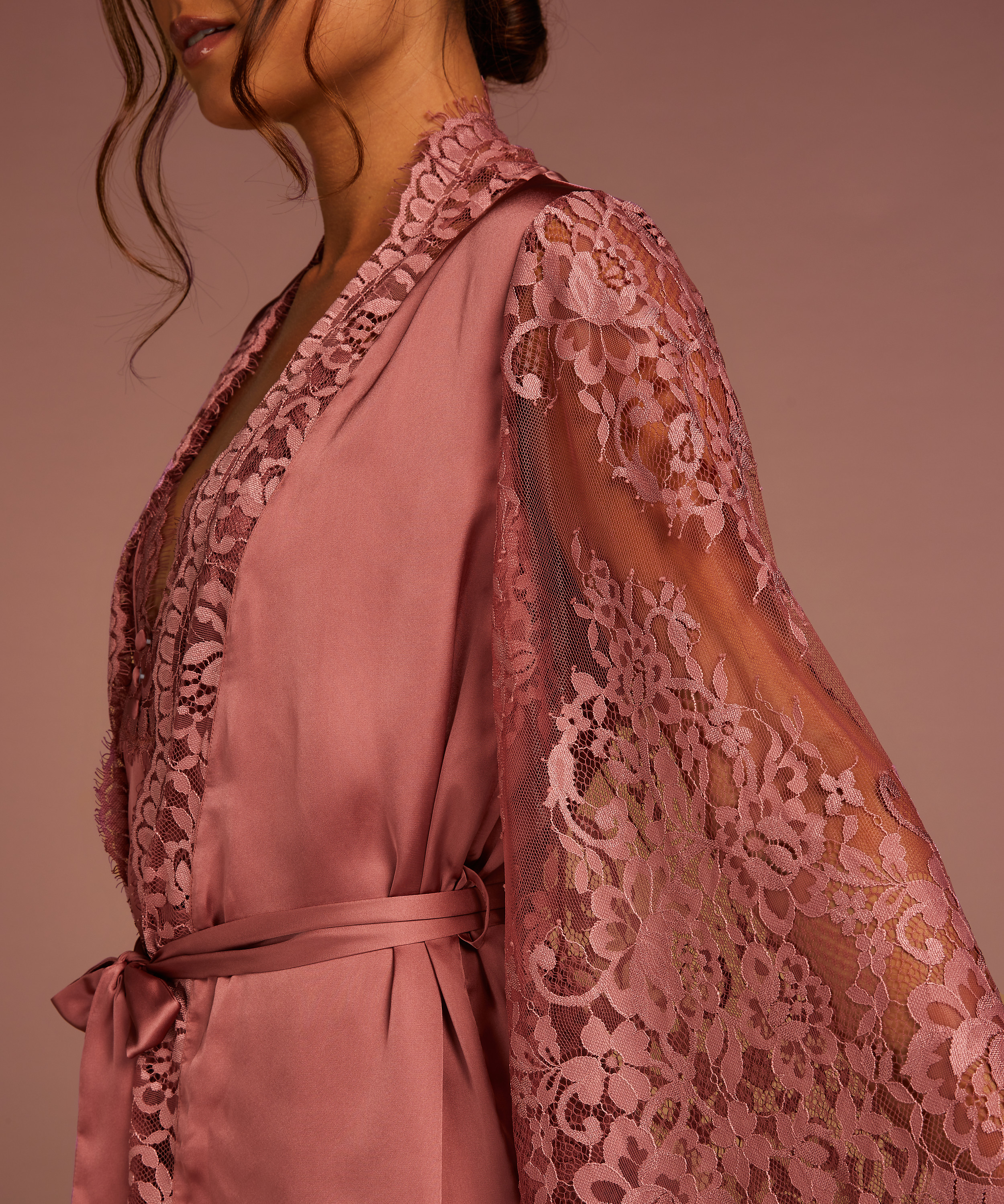 Kimono i spets, Rosa, main