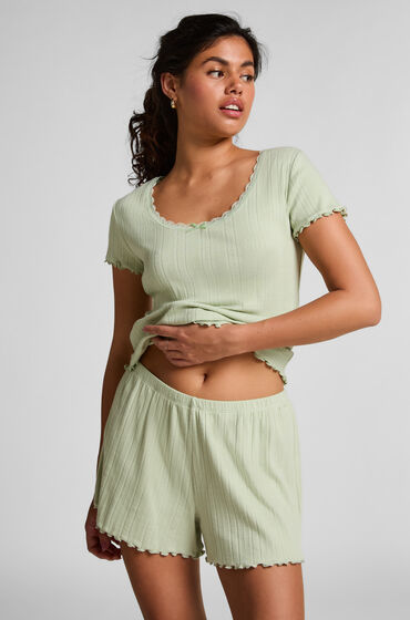 Hunkemöller Shorts i pointelle Grön