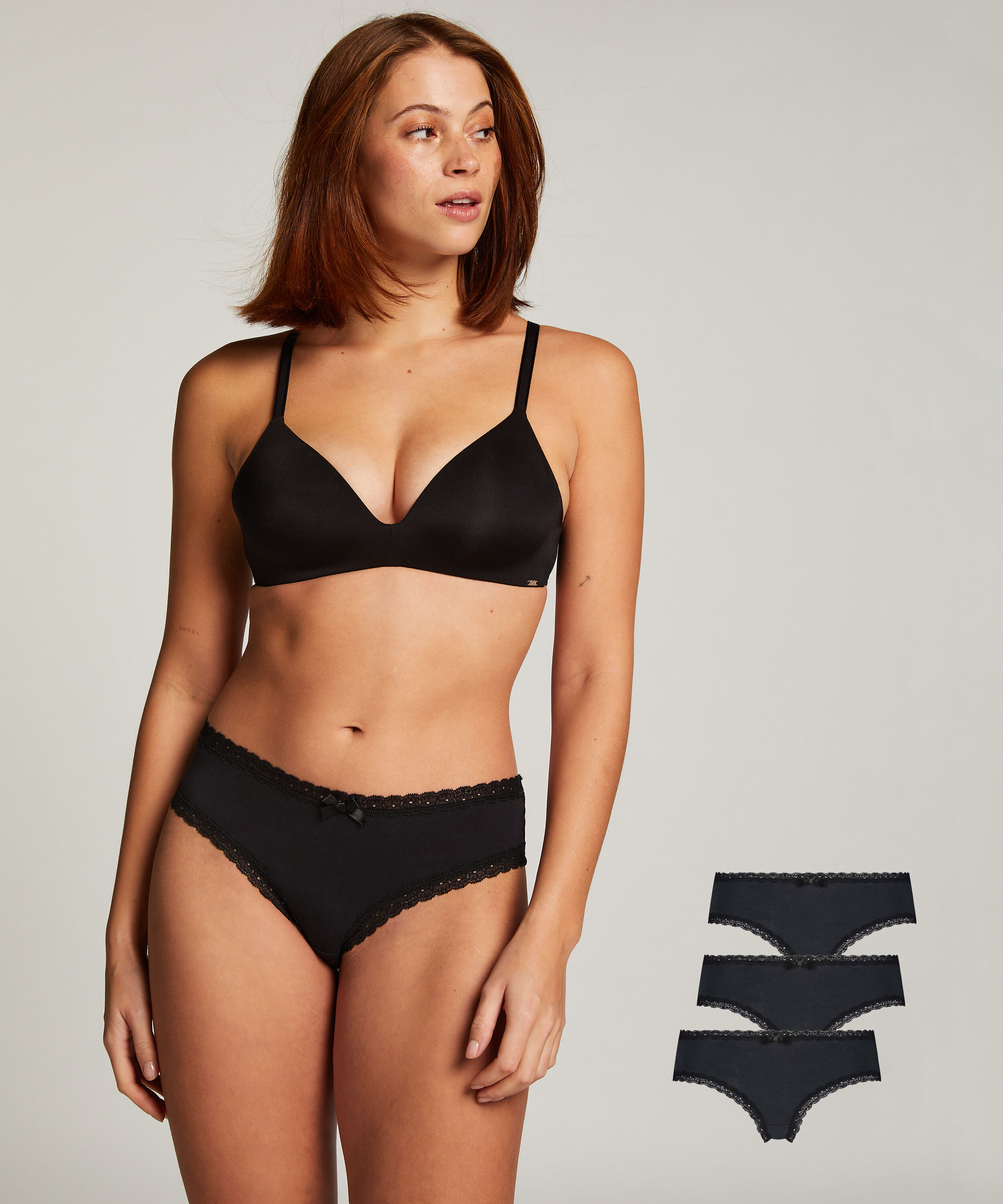 3-pack Cotton brazilianshorts Georgia, Svart