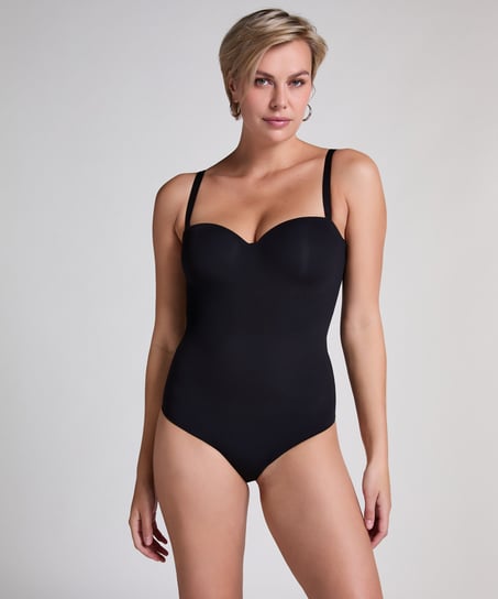 Slät vadderad body, Svart