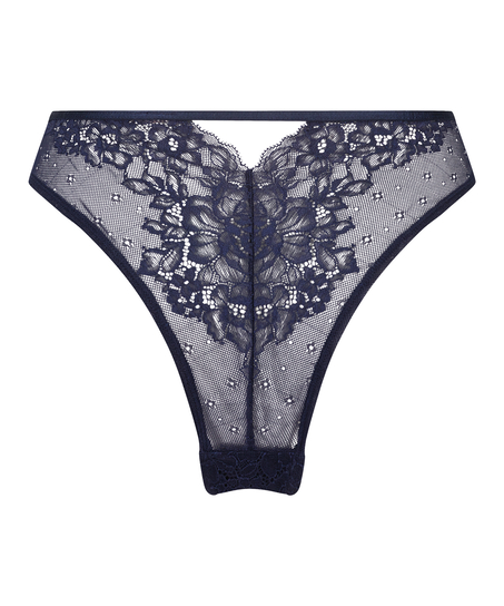 Högt skuren brazilian-trosa, blå