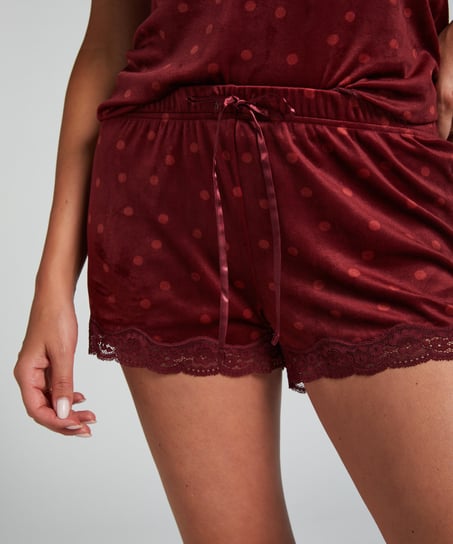 Shorts i sammet och spets, Lila