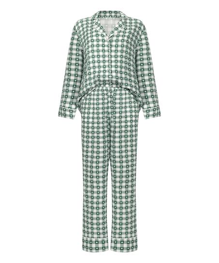 Pyjamasset i twill, Gr&ouml;n