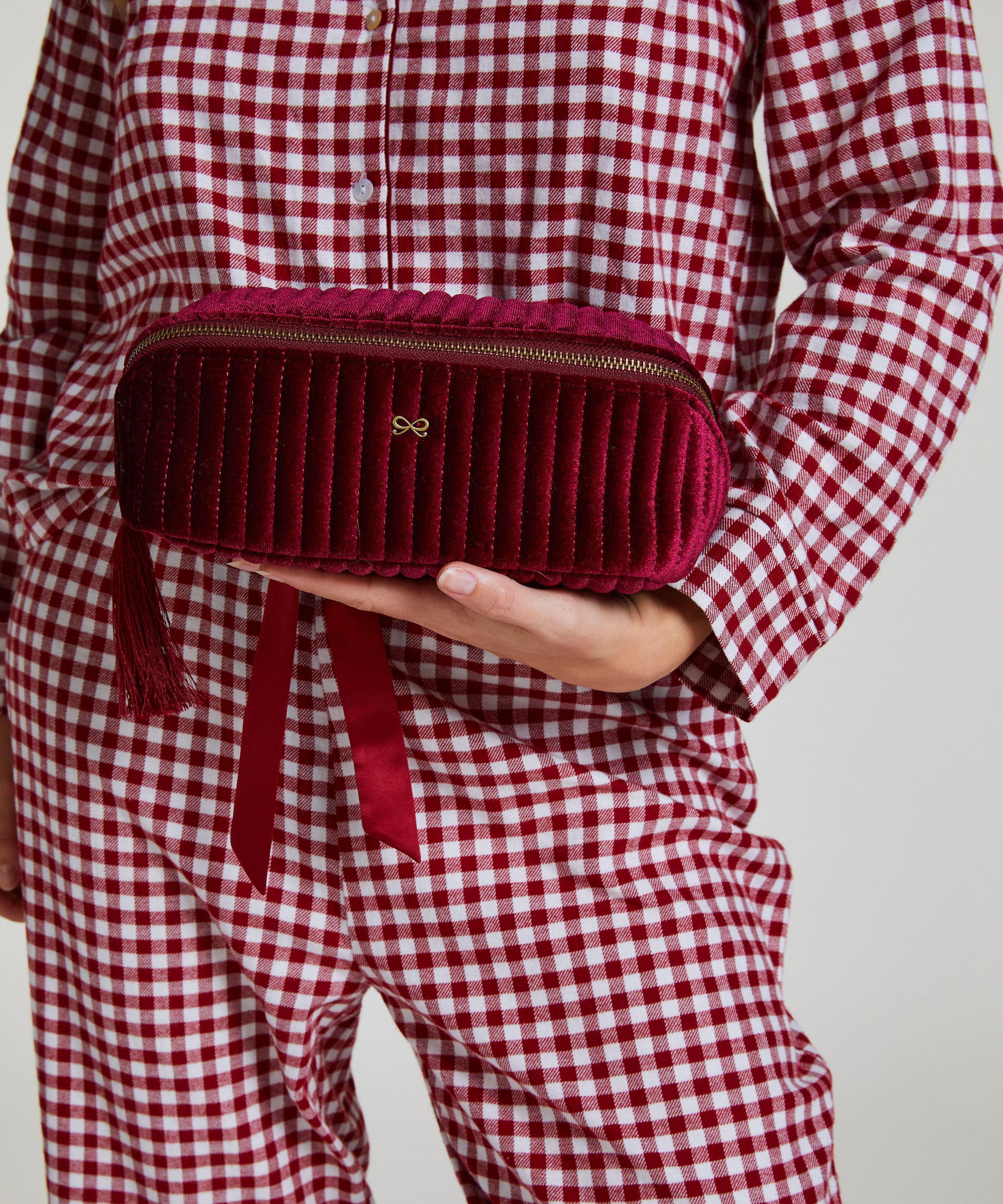 Sminkväska Velour, Röd, main