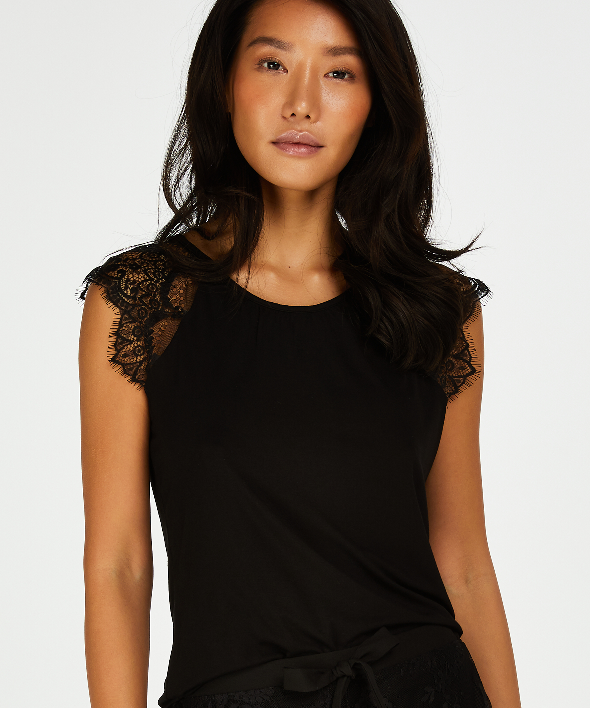 Linne Jersey Lace, Svart, main