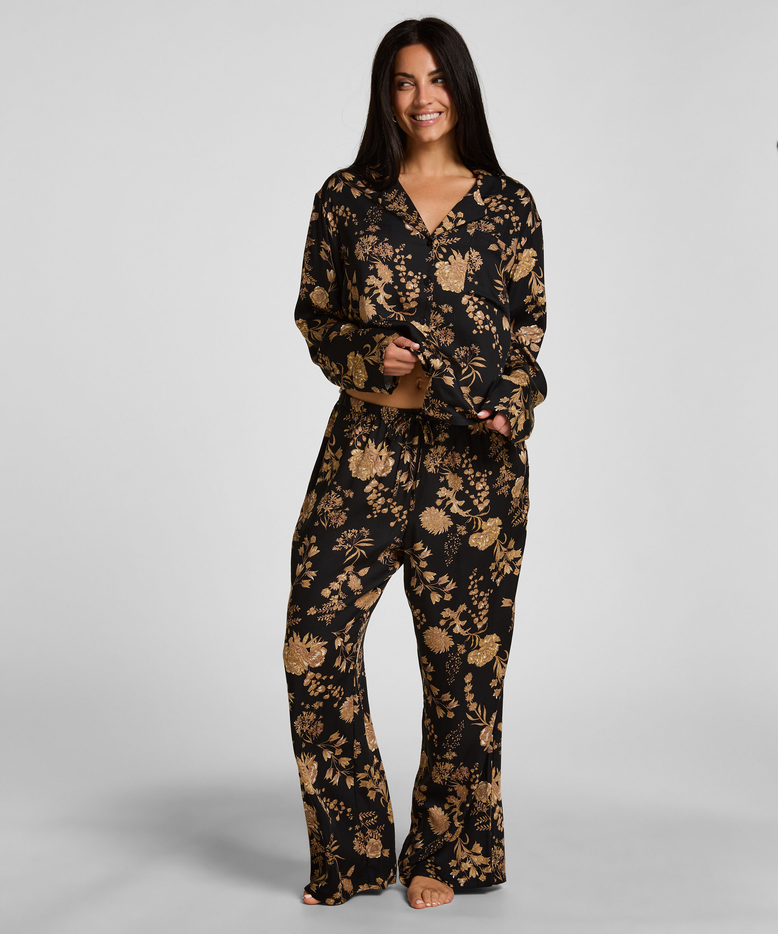 Velour Pyjamas Set, Svart
