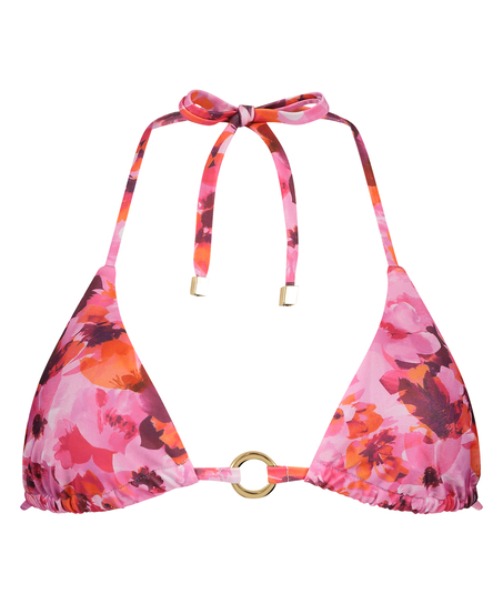 Triangelbikiniöverdel Floral, Rosa