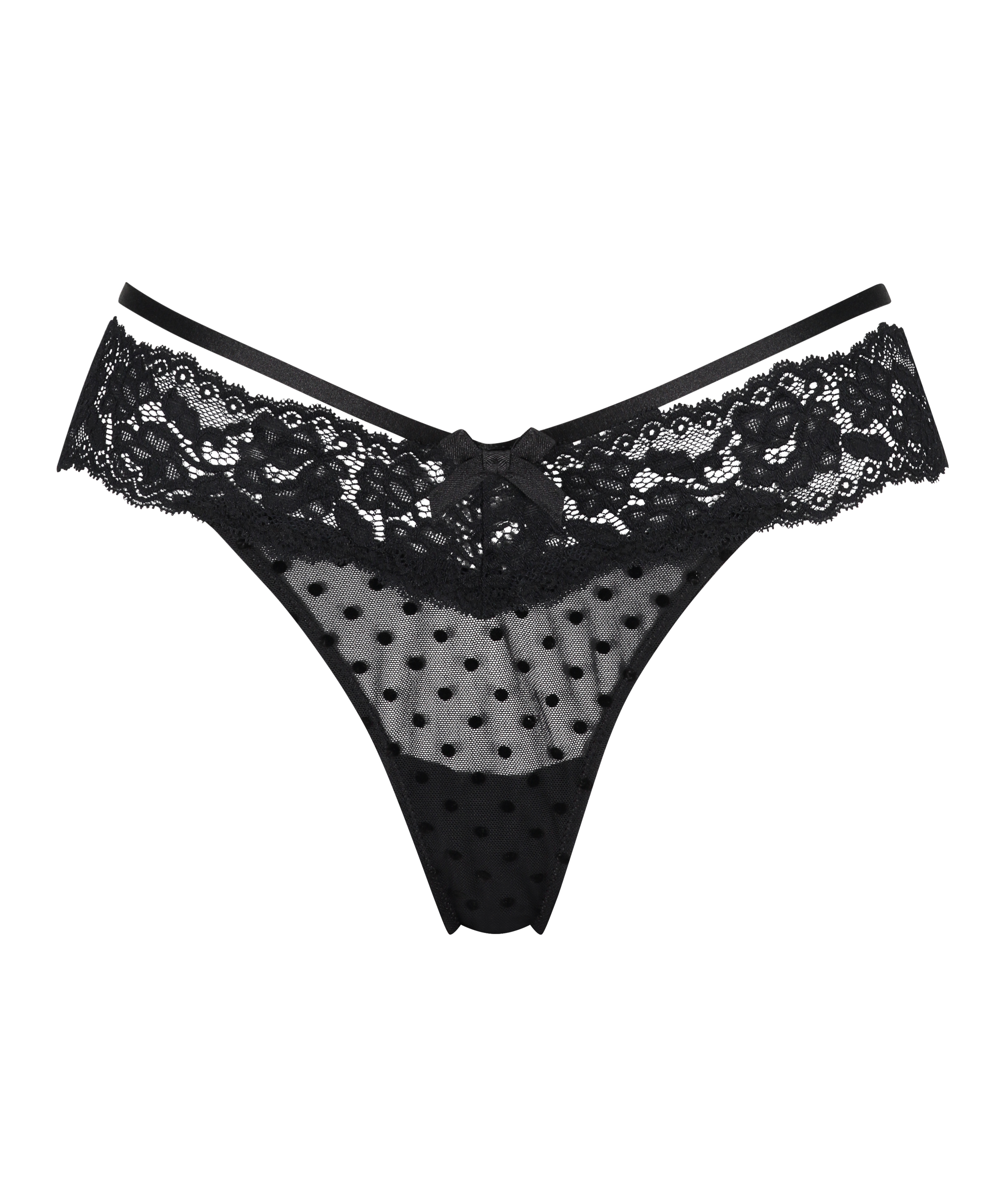 Extra l&aring;ga stringtrosor Jada, Svart, main