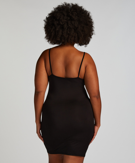 Slipdress Henley, Svart