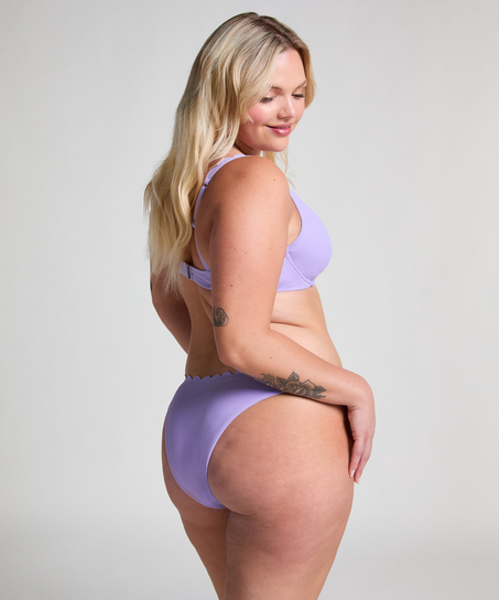 Scallop icke-formpressad bikini&ouml;verdel med bygel, Lila