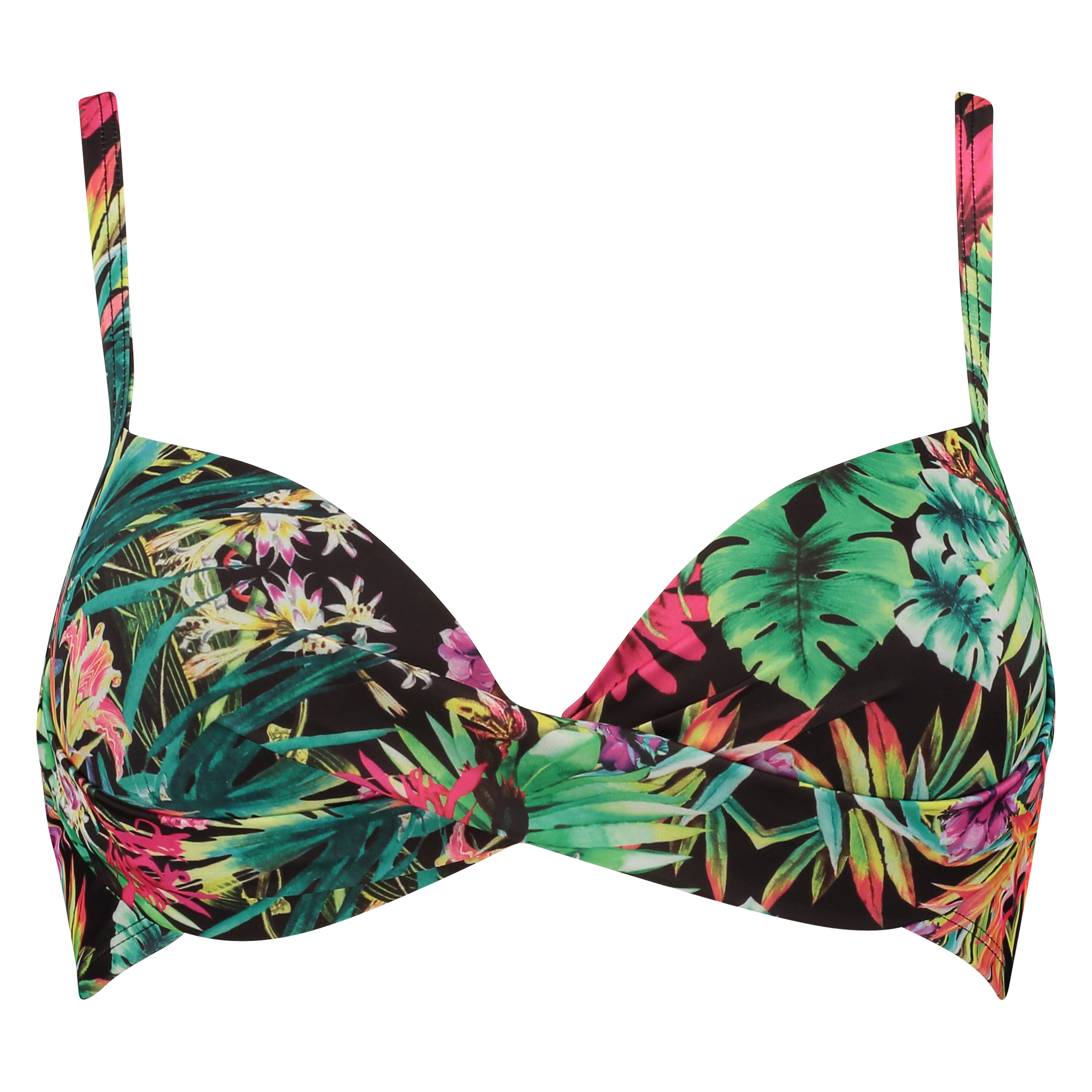 Formpressad bikinitopp Jungle Fever twist, Svart, main