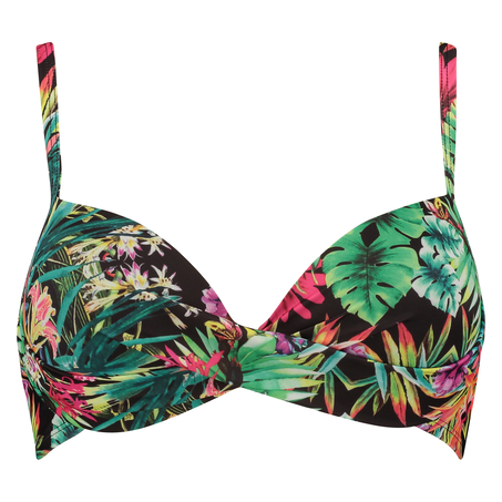 Formpressad bikinitopp Jungle Fever twist, Svart