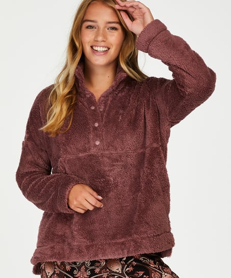 Mysig topp i fleece, Lila