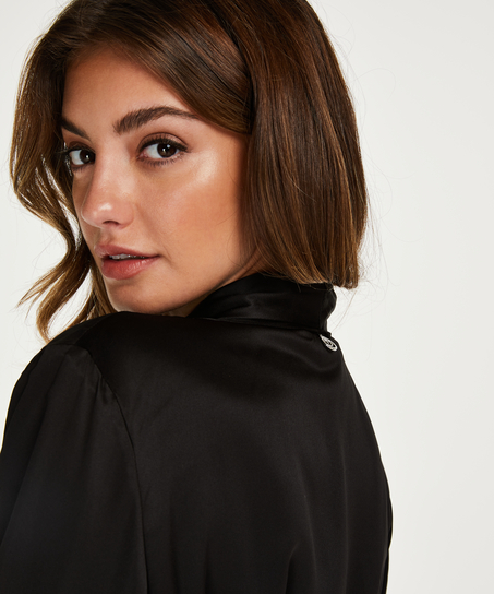 Badrock i satin och sammet Doutzen, Svart