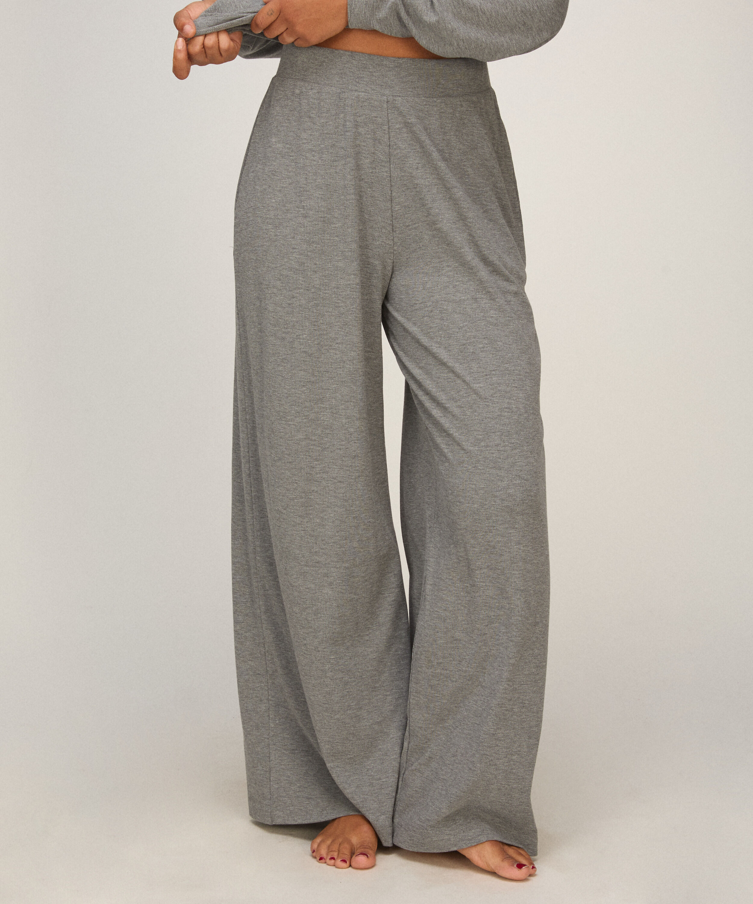 Pant Premium Rib Jersey, Grå